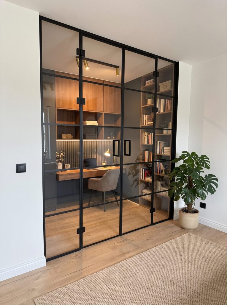 Drzwi wahadłowe loft w gabinecie