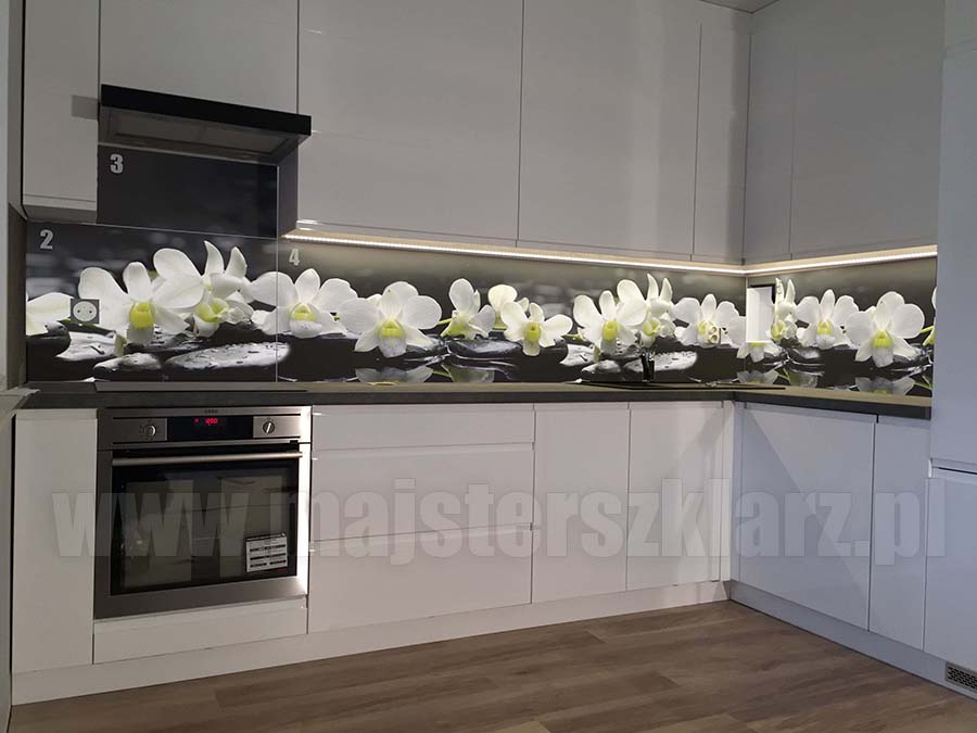 biale kwiaty na ciemnym tle