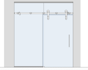system przesuwny ze scianka szklana